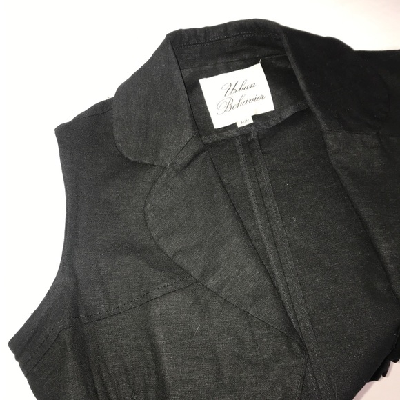 Urban Behaviour Classic Black Buttoned Blazer Vest - Picture 10 of 11
